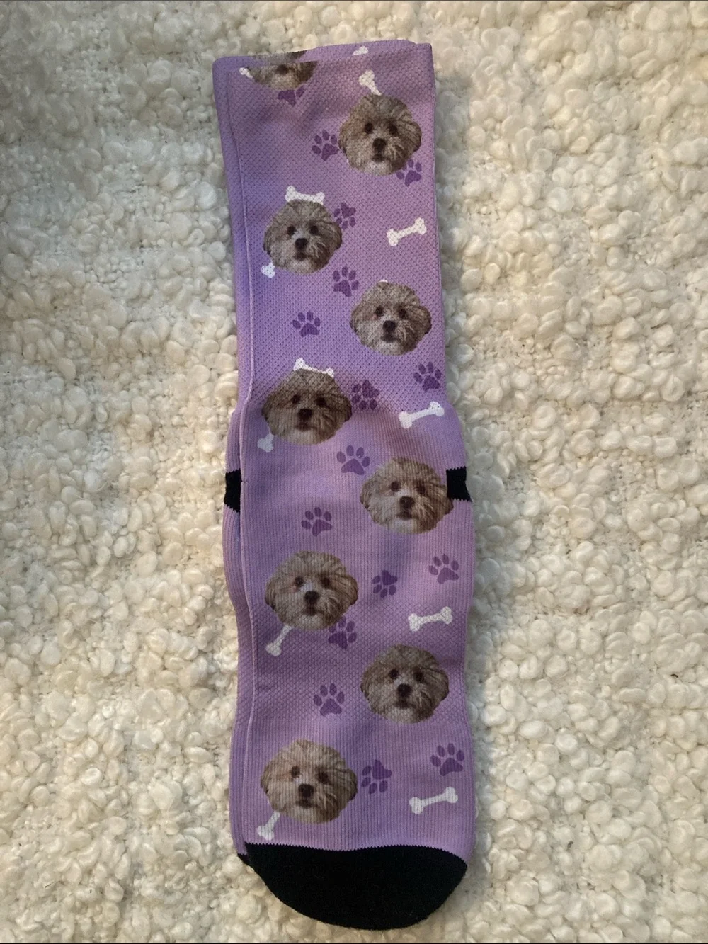 NWOT unisex light compression crew socks - little white dogs